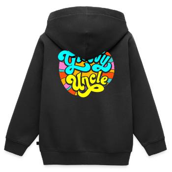 Oncle Groovy - Sweat Premium à capuche zippé enfant bio - noir - Dos - AI Model Kid Male (0cm)
