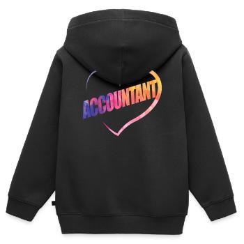 Comptable Comptable Comptable Comptabilité - Sweat Premium à capuche zippé enfant bio - noir - Dos - AI Model Kid Male (0cm)