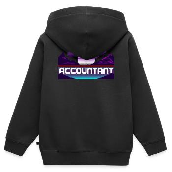 Comptable Comptable Comptable Comptabilité - Sweat Premium à capuche zippé enfant bio - noir - Dos - AI Model Kid Male (0cm)