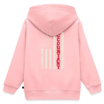 Comptable Comptable Comptable Comptabilité - Sweat Premium à capuche zippé enfant bio - rose - Dos - AI Model Kid Female (0cm)