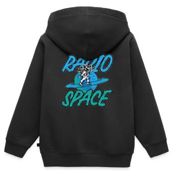 Astronomie Music Lover Radio Space Stars Universe - Sweat Premium à capuche zippé enfant bio - noir - Dos - AI Model Kid Male (0cm)