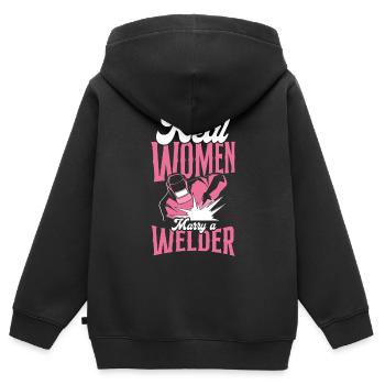Welder Welding Wife Marriage - Kinder Premium Organic Zip Hoodie - Schwarz - Hinten - AI Model Kid Male (0cm)