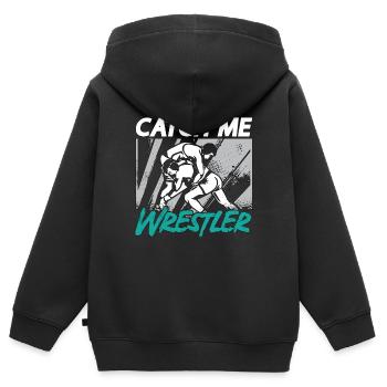 Catch Wrestling Catch Me Wrestler Fight Grappling - Kinder Premium Organic Zip Hoodie - Schwarz - Hinten - AI Model Kid Male (0cm)