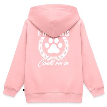 Cadeau de propriétaire de chien cheval - Sweat Premium à capuche zippé enfant bio - rose - Dos - AI Model Kid Female (0cm)