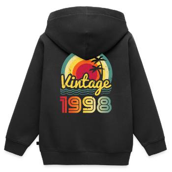 1998 - Kinder Premium Organic Zip Hoodie - Schwarz - Hinten - AI Model Kid Male (0cm)