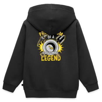 Prospecteurs d’or Mineurs d’or Chercheurs d’or - Sweat Premium à capuche zippé enfant bio - noir - Dos - AI Model Kid Male (0cm)