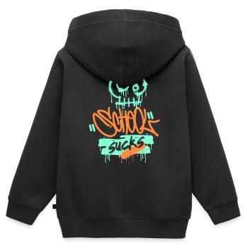 Schule, Schulfrust, lustiger Spruch Graffiti-Stil - Kinder Premium Organic Zip Hoodie - Schwarz - Hinten - AI Model Kid Male (0cm)