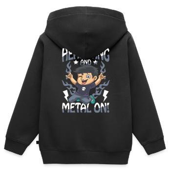 Headbang And Metal On für einen Schüler und Jungs - Kinder Premium Organic Zip Hoodie - Schwarz - Hinten - AI Model Kid Male (0cm)