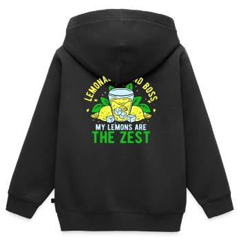 Vendeur de limonade stand de limonade - Sweat Premium à capuche zippé enfant bio - noir - Dos - AI Model Kid Male (0cm)