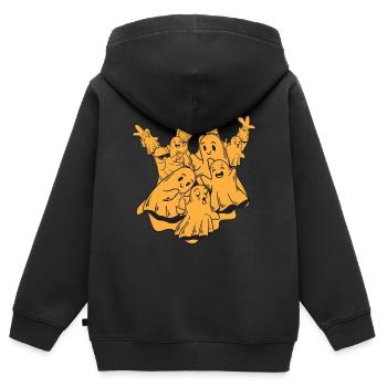 Fantôme d’Halloween avec Fantômes I Fantôme d’Halloween - Sweat Premium à capuche zippé enfant bio - noir - Dos - AI Model Kid Male (0cm)