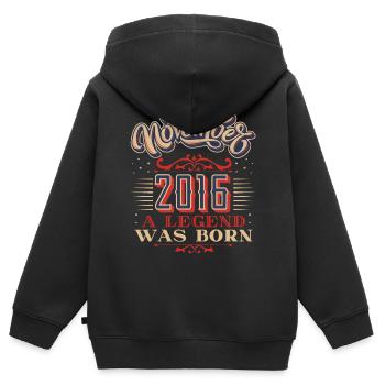 2016 birthday, November-2016, 11-2016 - Kids Premium Organic Zip-up Hoodie - black - Back - AI Model Kid Male (0cm)