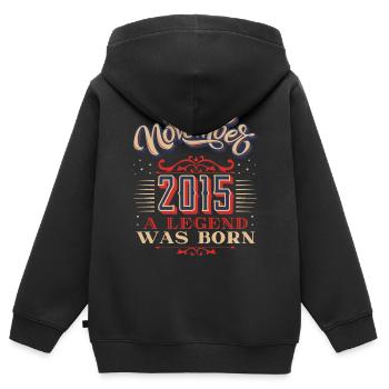 2015 birthday, November-2015, 11-2015, birthja - Kids Premium Organic Zip-up Hoodie - black - Back - AI Model Kid Male (0cm)