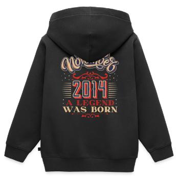 2014-Geburtstag, November-2014, 11-2014 - Kinder Premium Organic Zip Hoodie - Schwarz - Hinten - AI Model Kid Male (0cm)