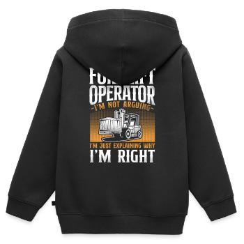 Certified Forklift Truck Operator - Kinder Premium Organic Zip Hoodie - Schwarz - Hinten - AI Model Kid Male (0cm)