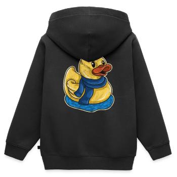 Canard Cadeau Enfants Baignoire Canetetet - Sweat Premium à capuche zippé enfant bio - noir - Dos - AI Model Kid Male (0cm)