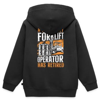 Certified Forklift Truck Operator - Kinder Premium Organic Zip Hoodie - Schwarz - Hinten - AI Model Kid Male (0cm)