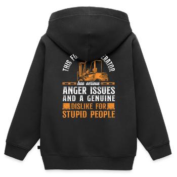 Certified Forklift Truck Operator - Kinder Premium Organic Zip Hoodie - Schwarz - Hinten - AI Model Kid Male (0cm)