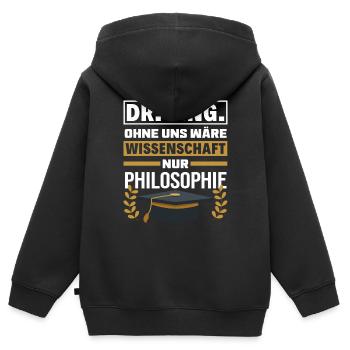 Doktortitel Ingenieur Geschenk - Kinder Premium Organic Zip Hoodie - Schwarz - Hinten - AI Model Kid Male (0cm)
