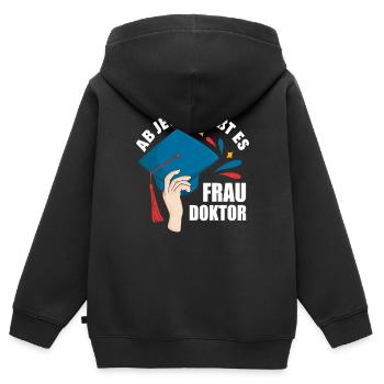 Doktortitel Frau Doktor - Kinder Premium Organic Zip Hoodie - Schwarz - Hinten - AI Model Kid Male (0cm)