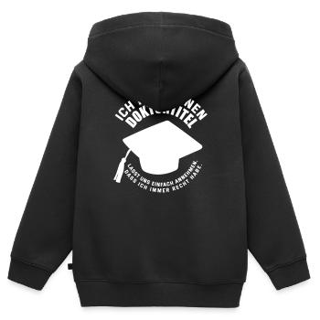 Doktortitel Recht Haben Promotion Geschenk - Kinder Premium Organic Zip Hoodie - Schwarz - Hinten - AI Model Kid Male (0cm)