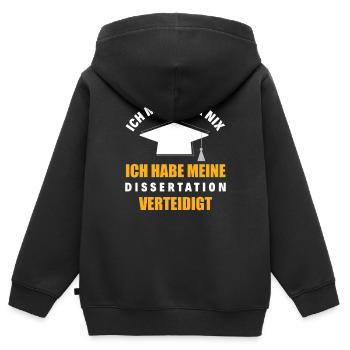 Doktortitel Dissertation Promotion Geschenk - Kinder Premium Organic Zip Hoodie - Schwarz - Hinten - AI Model Kid Male (0cm)