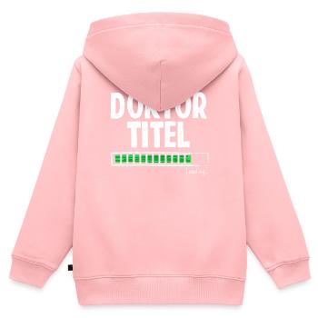 Doktortitel Lädt - Kinder Premium Organic Zip Hoodie - Rosa - Hinten - AI Model Kid Female (0cm)