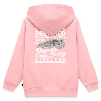 Croque-mort - Sweat Premium à capuche zippé enfant bio - rose - Dos - AI Model Kid Female (0cm)