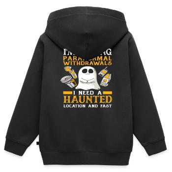 Geisterjagen Paranormal Spuken - Kinder Premium Organic Zip Hoodie - Schwarz - Hinten - AI Model Kid Male (0cm)