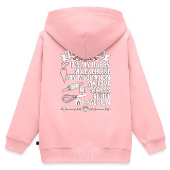 Baker I Love Baking Bakery Chef Cupcake Bake - Kinder Premium Organic Zip Hoodie - Rosa - Hinten - AI Model Kid Female (0cm)
