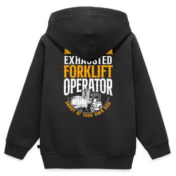 Certified Forklift Truck Operator - Kinder Premium Organic Zip Hoodie - Schwarz - Hinten - AI Model Kid Male (0cm)