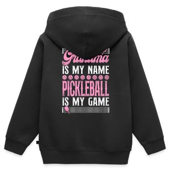 Pickleball Grandma Grandma Is My - Kinder Premium Organic Zip Hoodie - Schwarz - Hinten - AI Model Kid Male (0cm)