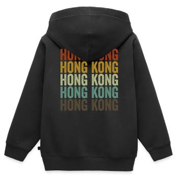 Hongkong Hongkong Retro Vintage - Kinder Premium Organic Zip Hoodie - Schwarz - Hinten - AI Model Kid Male (0cm)