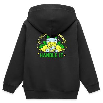 Vendeur de limonade stand de limonade - Sweat Premium à capuche zippé enfant bio - noir - Dos - AI Model Kid Male (0cm)
