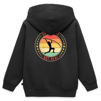 Stabhochspringer Stabspringer Gravity Is Not Real - Kinder Premium Organic Zip Hoodie - Schwarz - Hinten - AI Model Kid Male (0cm)