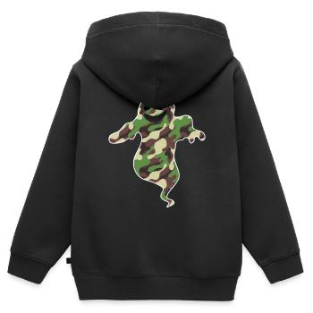 Halloween Ghost Camouflage Flag Ghost - Kinder Premium Organic Zip Hoodie - Schwarz - Hinten - AI Model Kid Male (0cm)