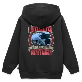 LKW Fahrer - Kinder Premium Organic Zip Hoodie - Schwarz - Hinten - AI Model Kid Male (0cm)