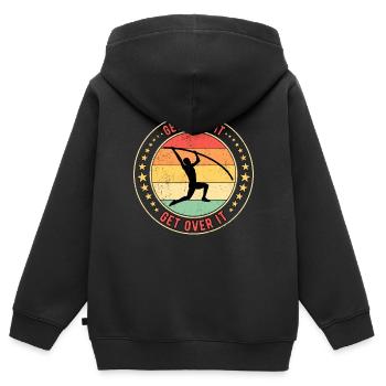 Stabhochspringer Stabspringer Get Over It - Kinder Premium Organic Zip Hoodie - Schwarz - Hinten - AI Model Kid Male (0cm)