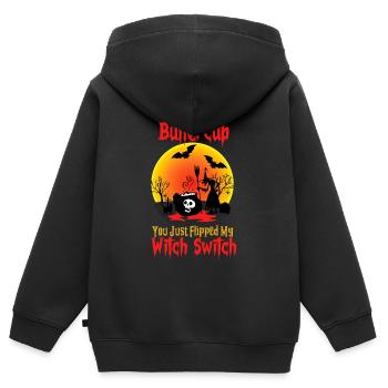 Gruselig Hexe Hexen Gespenst Geist Halloween - Kinder Premium Organic Zip Hoodie - Schwarz - Hinten - AI Model Kid Male (0cm)