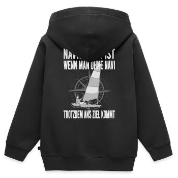 Jolle Jollen Jollensegeln Segler Segeln Kapitän - Kinder Premium Organic Zip Hoodie - Schwarz - Hinten - AI Model Kid Male (0cm)