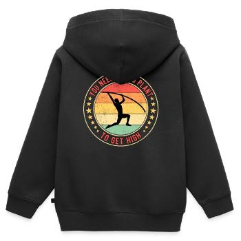 Stabhochspringer Stabspringer - Kinder Premium Organic Zip Hoodie - Schwarz - Hinten - AI Model Kid Male (0cm)