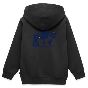 Alaska Tshirt Hommes Femmes Enfants USA Pôle Nord - Sweat Premium à capuche zippé enfant bio - noir - Dos - AI Model Kid Male (0cm)