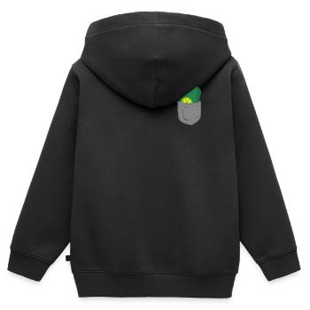 Pickleball Pocket - Kinder Premium Organic Zip Hoodie - Schwarz - Hinten - AI Model Kid Male (0cm)