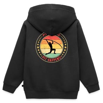 Stabhochspringer Stabspringer Pit Happens - Kinder Premium Organic Zip Hoodie - Schwarz - Hinten - AI Model Kid Male (0cm)