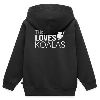 Typ Koala Spruch - Kinder Premium Organic Zip Hoodie - Schwarz - Hinten - AI Model Kid Male (0cm)