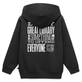 Librarian, Library - Kids Premium Organic Zip-up Hoodie - black - Back - AI Model Kid Male (0cm)