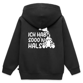 Giraffe Ich Hab Sooo'n Hals - Lustige Giraffe - Kinder Premium Organic Zip Hoodie - Schwarz - Hinten - AI Model Kid Male (0cm)