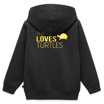 Typ Schildkröte Spruch - Kinder Premium Organic Zip Hoodie - Schwarz - Hinten - AI Model Kid Male (0cm)