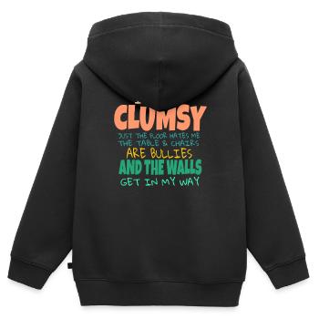 Je ne suis pas maladroit Dictons drôles Idées sarcastiques Hommes - Sweat Premium à capuche zippé enfant bio - noir - Dos - AI Model Kid Male (0cm)