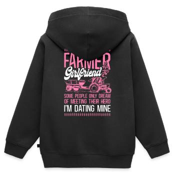 Farming Farmer Girl Tractor Farmer - Kinder Premium Organic Zip Hoodie - Schwarz - Hinten - AI Model Kid Male (0cm)