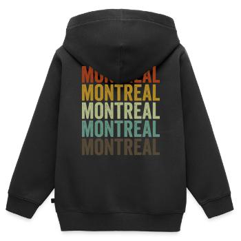 Montreal Kanada Retro Vintage - Kinder Premium Organic Zip Hoodie - Schwarz - Hinten - AI Model Kid Male (0cm)